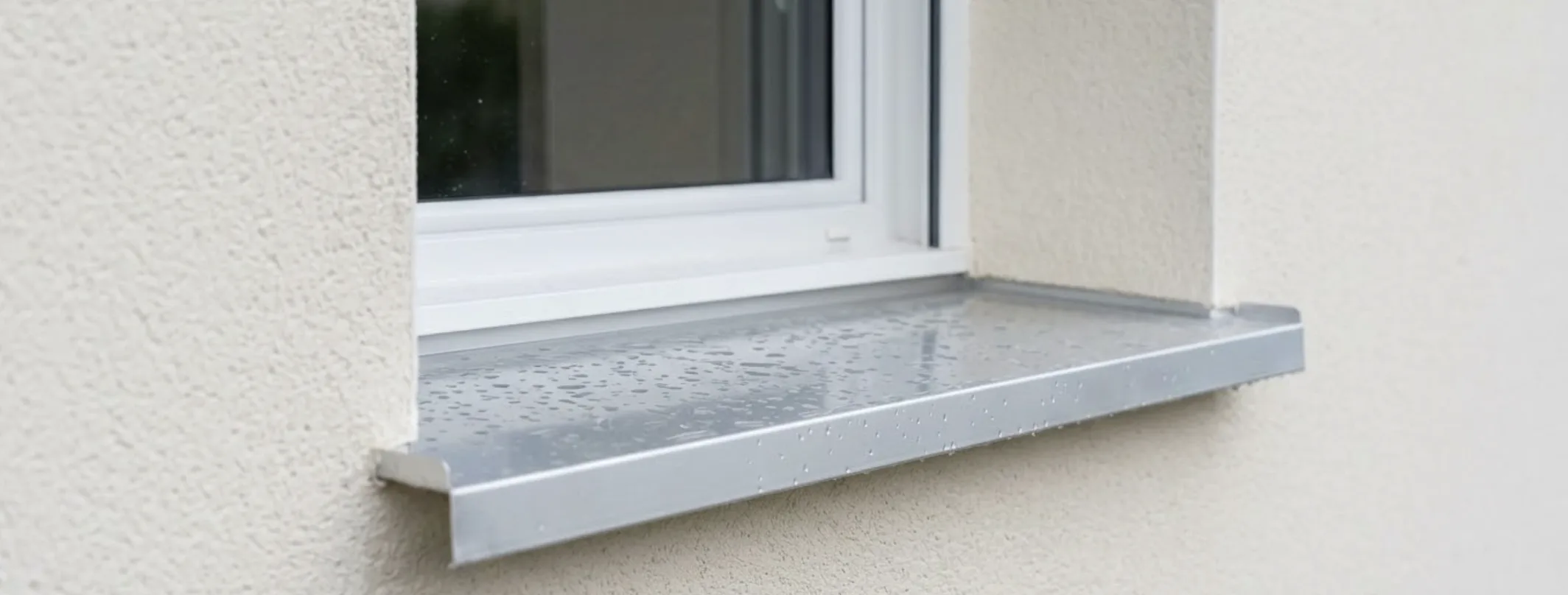 Vue rapprochée d'une fenêtre encastrée depuis l'extérieur après la pose d'une ITE, montrant le renfoncement de la vitre